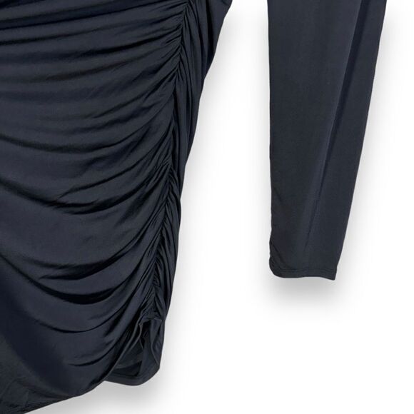 Lovers and Friends Kenia Mini Dress in Black One Shoulder Ruched Party M - Picture 6 of 8